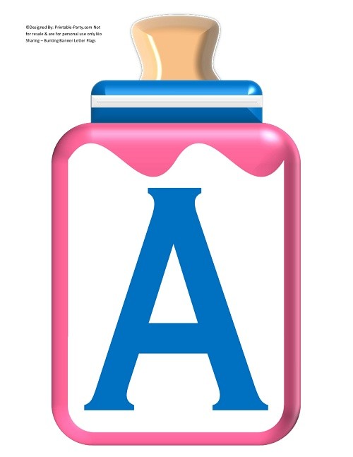 LARGE-BLUE-PINK-BABY-BOTTLE-BANNER-LETTERS