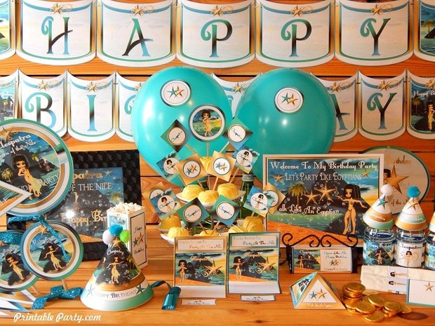 Cleopatra Egyptian Printable Birthday Party Supplies