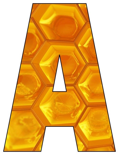 8X10.5 Inch Honeycomb Printable Letters A-Z, 0-9