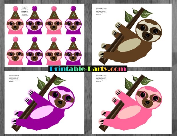 sloth-girl-themed-printable-birthday-party-supplies