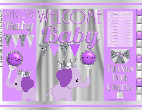 printablepotatochipbagsbabyshowerprincessgirlelephantpurplesilver