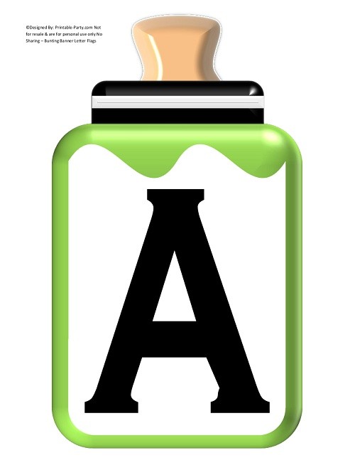 LARGE-GREEN-APPLE-BLACK-BABY-BOTTLE-BANNER-LETTERS