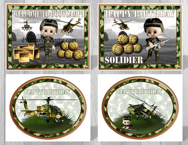 Printable Military Camouflage Party Supplies
