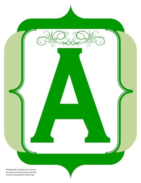 fancy-green-olive-printable-banners-letters-numbers