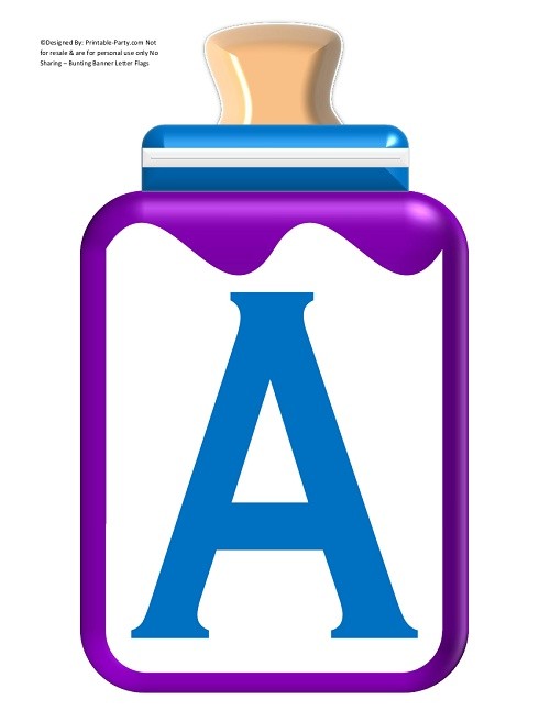 LARGE-BLUE-PURPLE-BABY-BOTTLE-BANNER-LETTERS