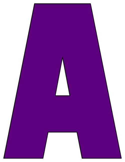 8X10.5 Inch Dark Purple Printable Letters A-Z, 0-9