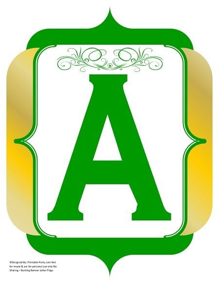 fancy-green-gold-printable-banners-letters-numbers