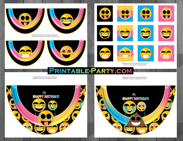 Emoji Birthday Party Supplies Printables