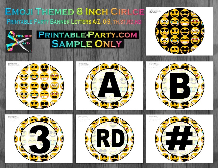 emoji printable banner letters a z numbers printable partycom