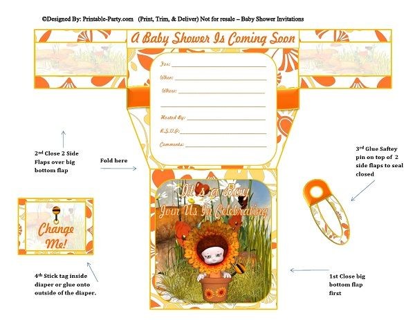 orange-white-sun-flower-diaper-boy-baby-shower-invitations