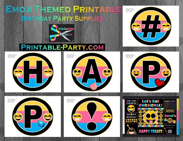 Emoji Birthday Party Supplies Printables