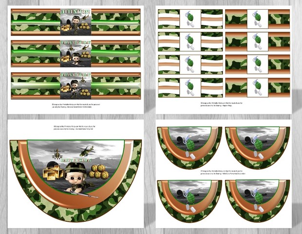 Printable Military Camouflage Party Supplies