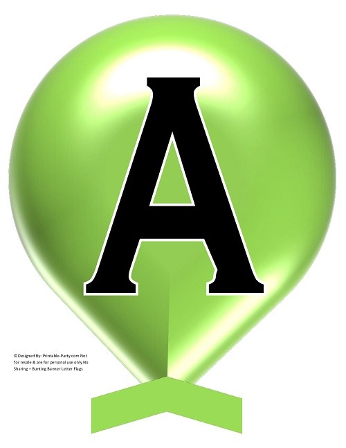 LARGE-GREEN-APPLE-BALLOON-PRINTABLE-BANNER-LETTERS-A-Z-0-9