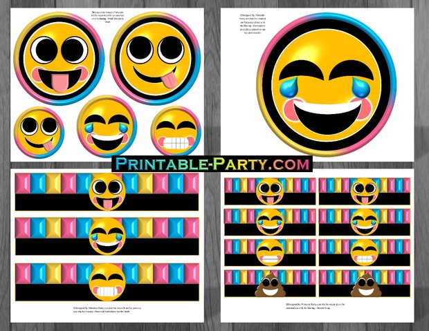 Emoji Birthday Party Supplies Printables