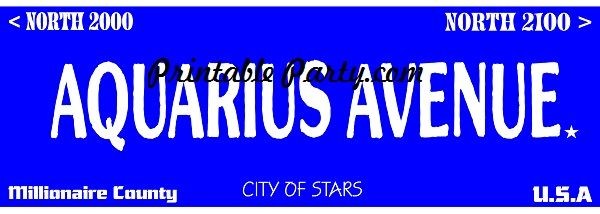 Aquarius Zodiac Street Signage JPEG Image