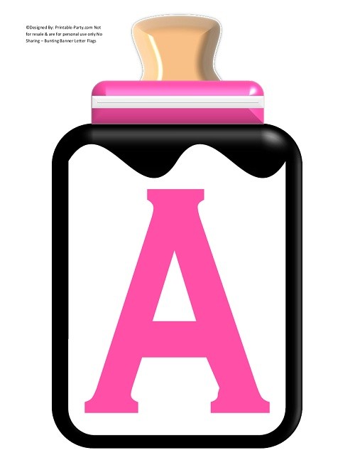LARGE-BLACK-PINK-BABY-BOTTLE-BANNER-LETTERS