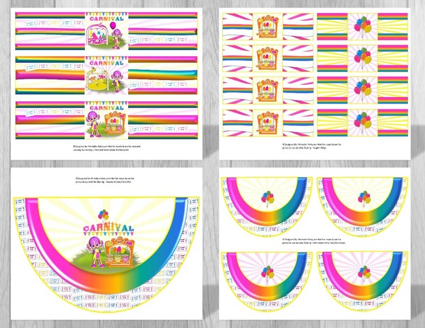 Printable Carnival Party Supplies Pink Clown