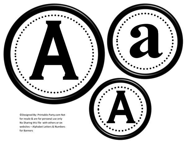 Printable 1 Inch Black Alphabet