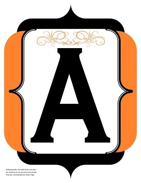 fancy-black-orange-printable-banners-letters-numbers