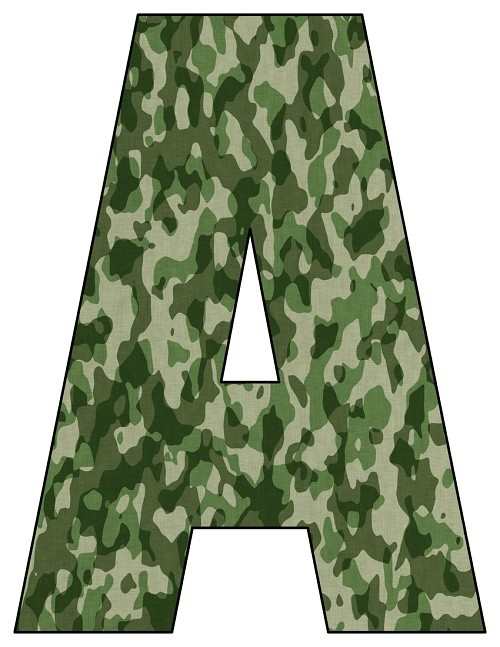 8x105 inch green camouflage printable letters a z 0 printable partycom
