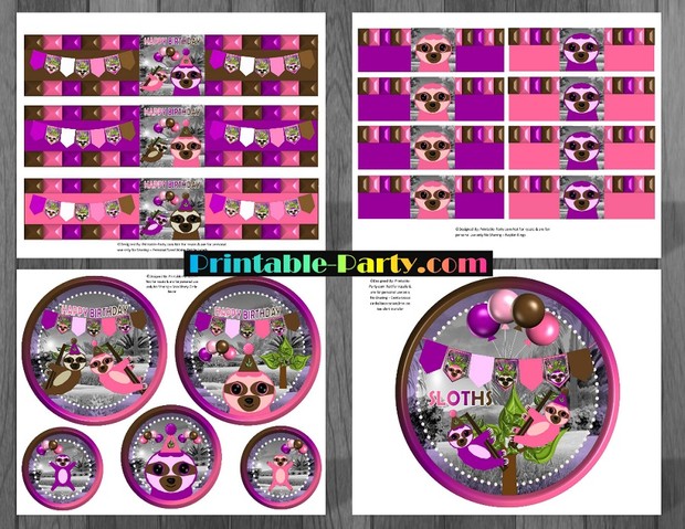 sloth-girl-themed-printable-birthday-party-supplies