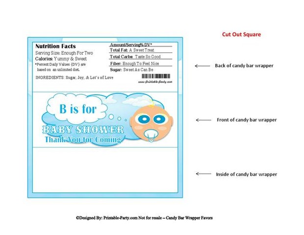 Clouds In The Sky Boy Baby Shower Candy Wrapper Favor