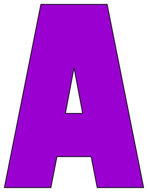 8X10.5 Inch Purple Printable Letters A-Z, 0-9 - Printable ...