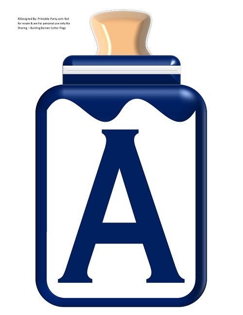 LARGE-NAVY-DARK-BLUE-BABY-BOTTLE-BANNER-LETTERS