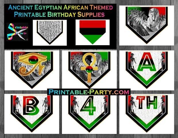 Ancient Egyptian African Printable Party Supplies