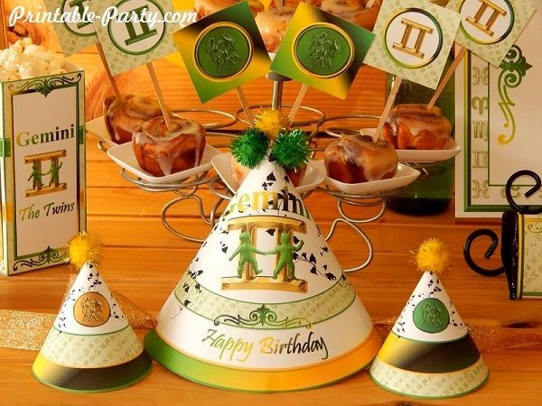 Gemini-zodiac-theme-party-printables-birthday-hats