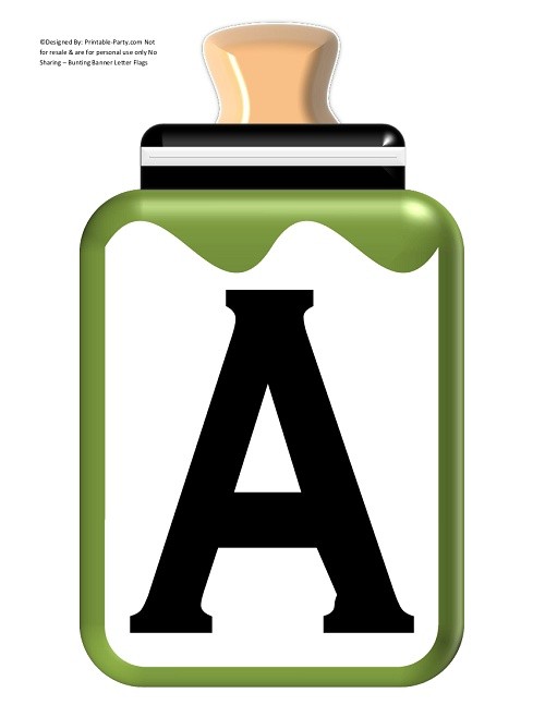 LARGE-GREEN-OLIVE-BLACK-BABY-BOTTLE-BANNER-LETTERS
