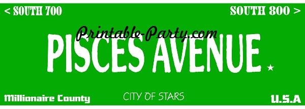 Pisces Zodiac Street Signage JPEG Image