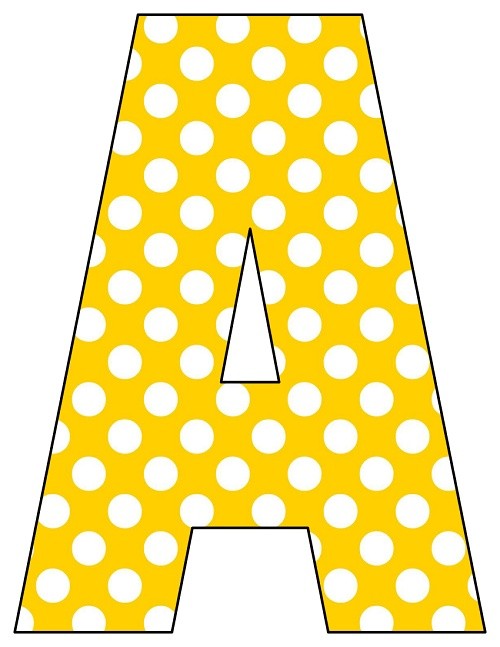 8x105 inch yellow polka dot printable letters a z 0