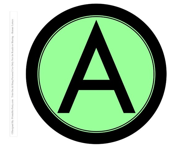 8-INCH-BLACK-LIGHT-GREEN-CIRCLE-PRINTABLE-BANNER-LETTERS-A-Z-0-9