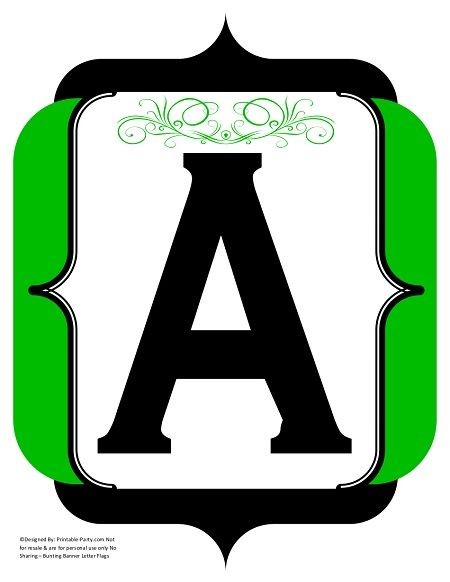 fancy-black-green-printable-banners-letters-numbers