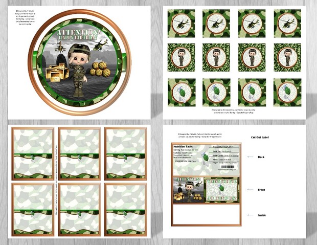 Printable Military Camouflage Party Supplies