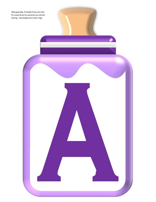 LARGE-PURPLE-LAVENDER-BABY-BOTTLE-BANNER-LETTERS