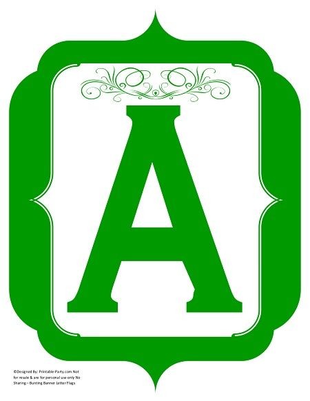 fancy-green-printable-banners-letters-numbers