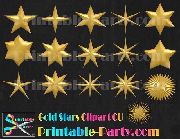 Gold Star Clipart Commercial Use