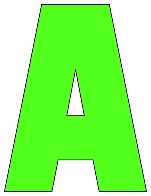 8X10.5 Inch Lime Green Printable Letters A-Z, 0-9 - Printable-Party.com