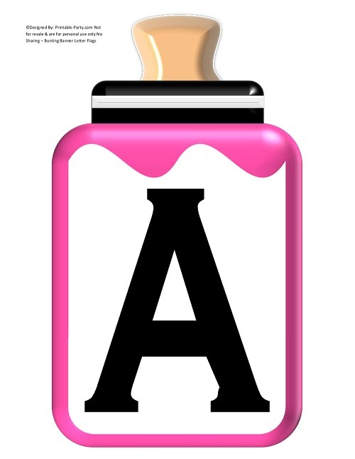 LARGE-PINK-BLACK-BABY-BOTTLE-BANNER-LETTERS