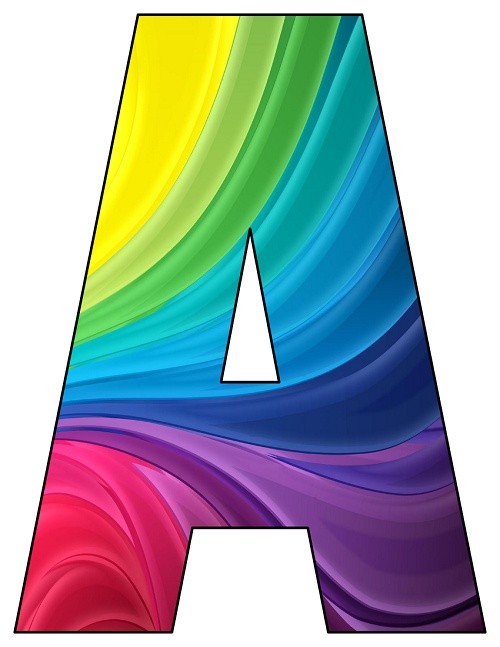 8x105 inch rainbow waves printable letters a z 0 9