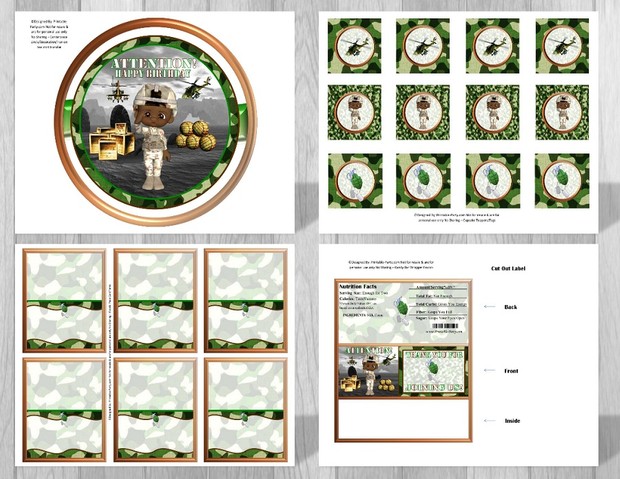 Printable Military Camouflage Party Supplies African
