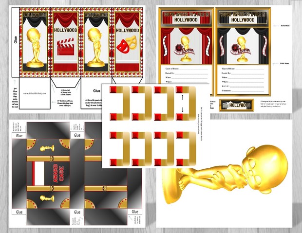 Printable Hollywood Movie Themed Party Supply