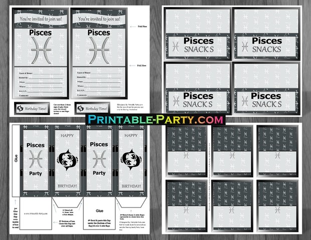Pisces-Zodiac-theme-printable-birthday-decorations