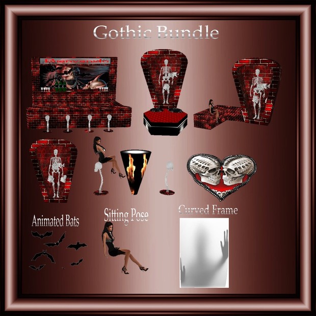 Gothic Mesh Bundle Resell Right Only 5 People!! 1 Room& 10 Furniture,1 Sitting Pose!!