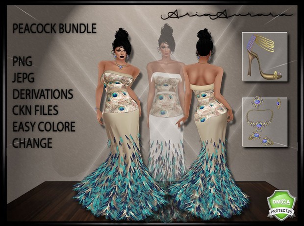 Peacock Feather Gown Bundle,, Resell Right Limited to 5 People! 3/5 ONLY 2 LEFT!!