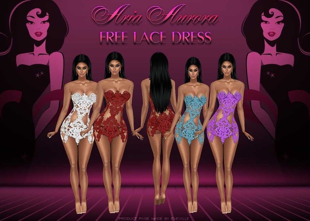 FREE LACY DRESS 3 SIZES 4 COLORES+ PSD.NO RESELL,MUST USE PROVIDED MESHES