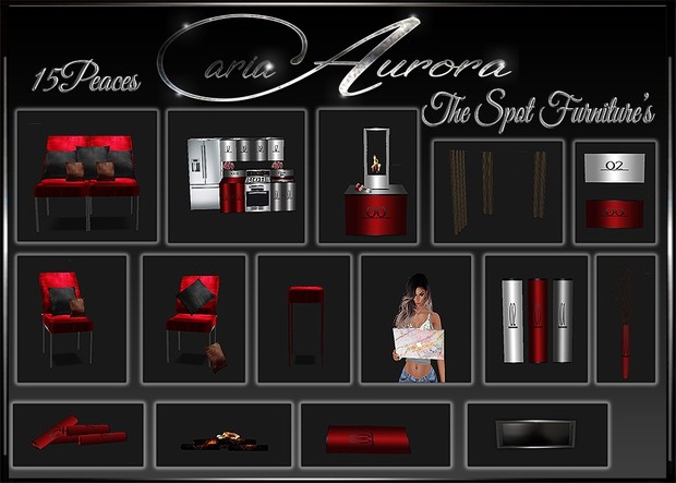 The Spot Room Mesh Bundle Catalog Only! 1 Room +15 Furniture See Images!!