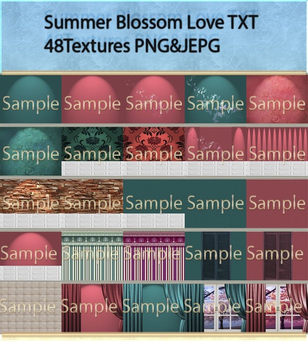 Summer Blossom Love Room Textures/48Textures Png&Jepg